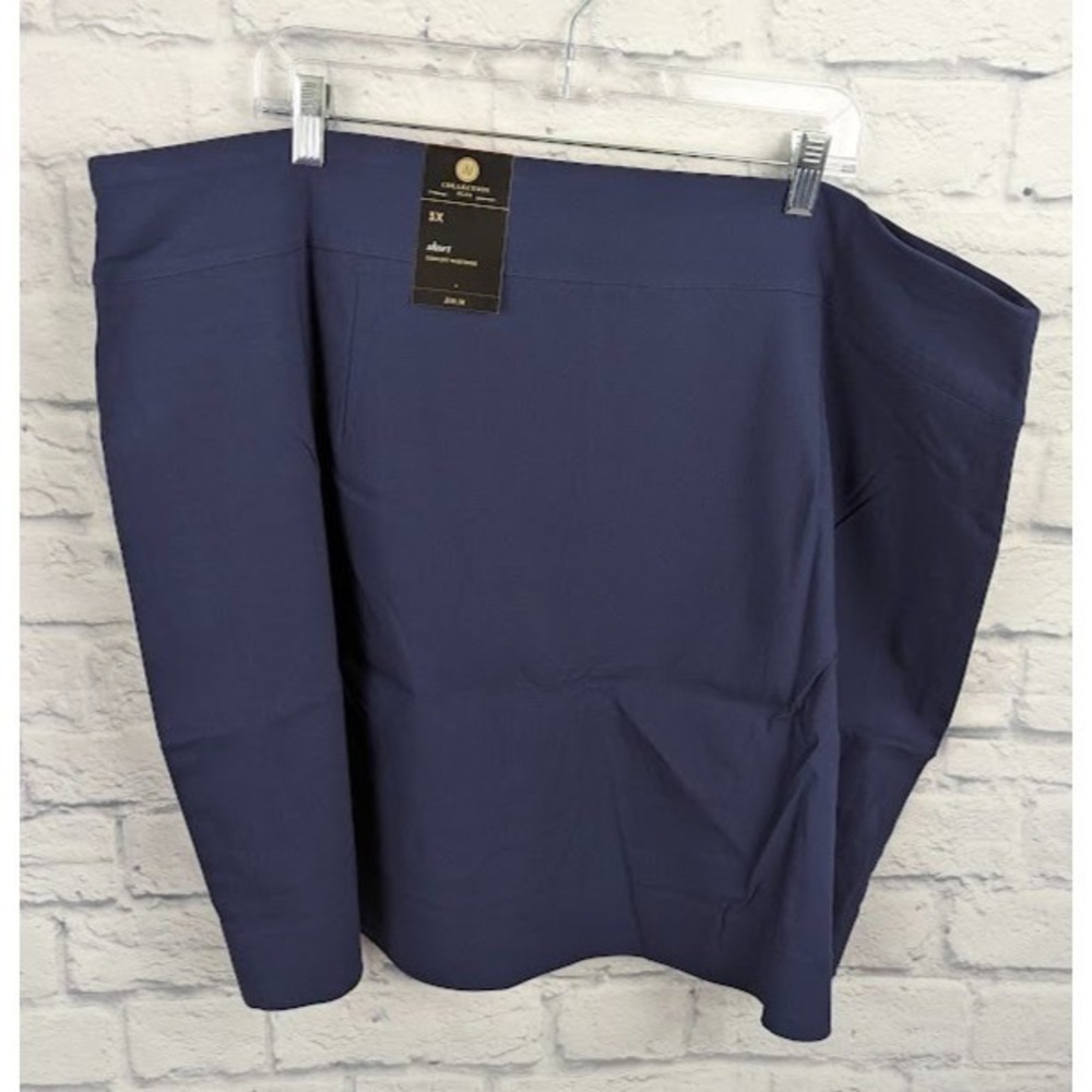 Jm Collection Plus Size Solid Pull-on Skort Women's Size 3X Intrepid Blue